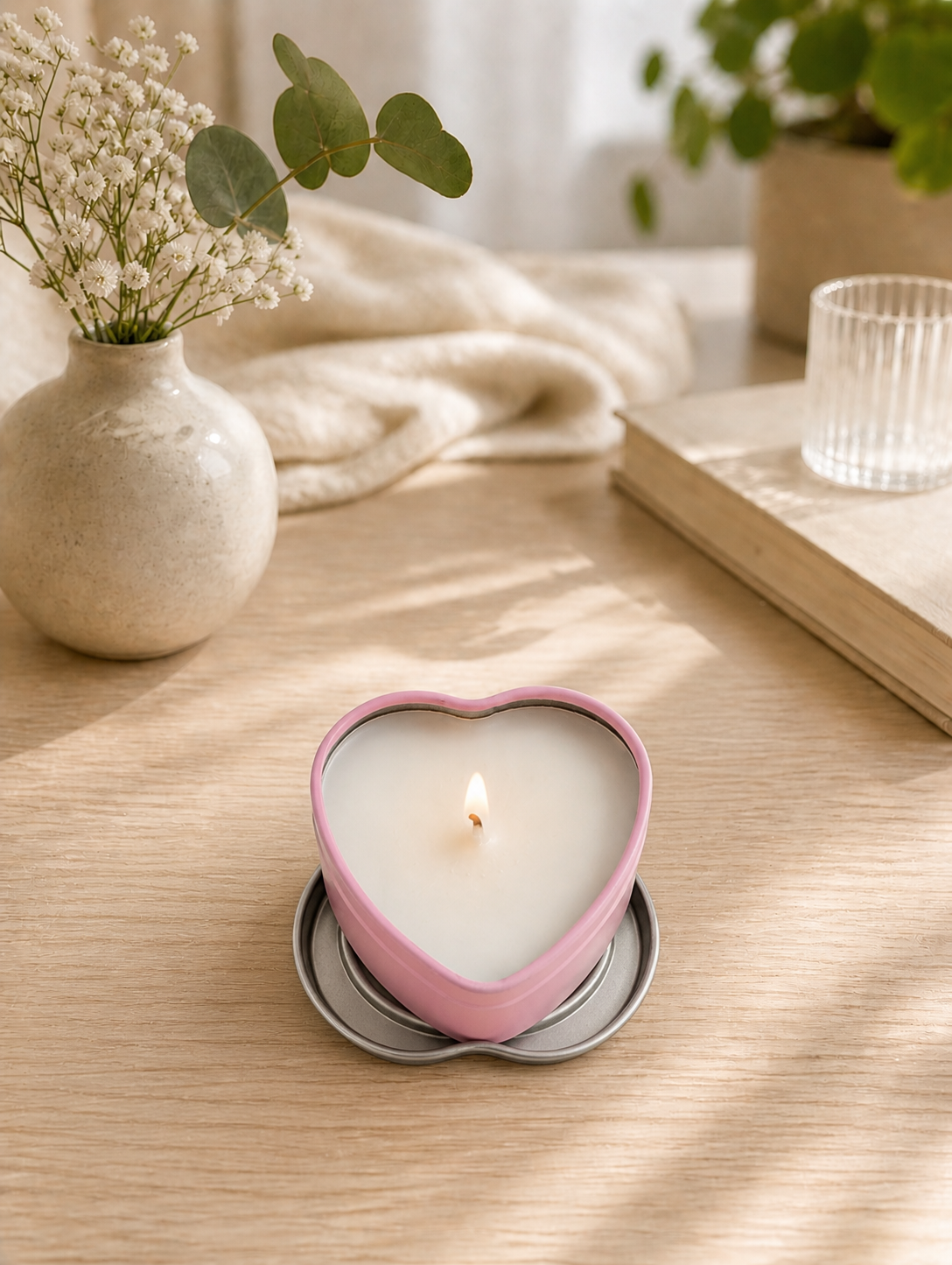 Pink Heart Candles