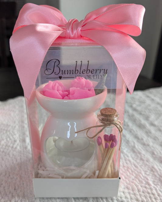 Heart Shaped Wax Burner Gift Set