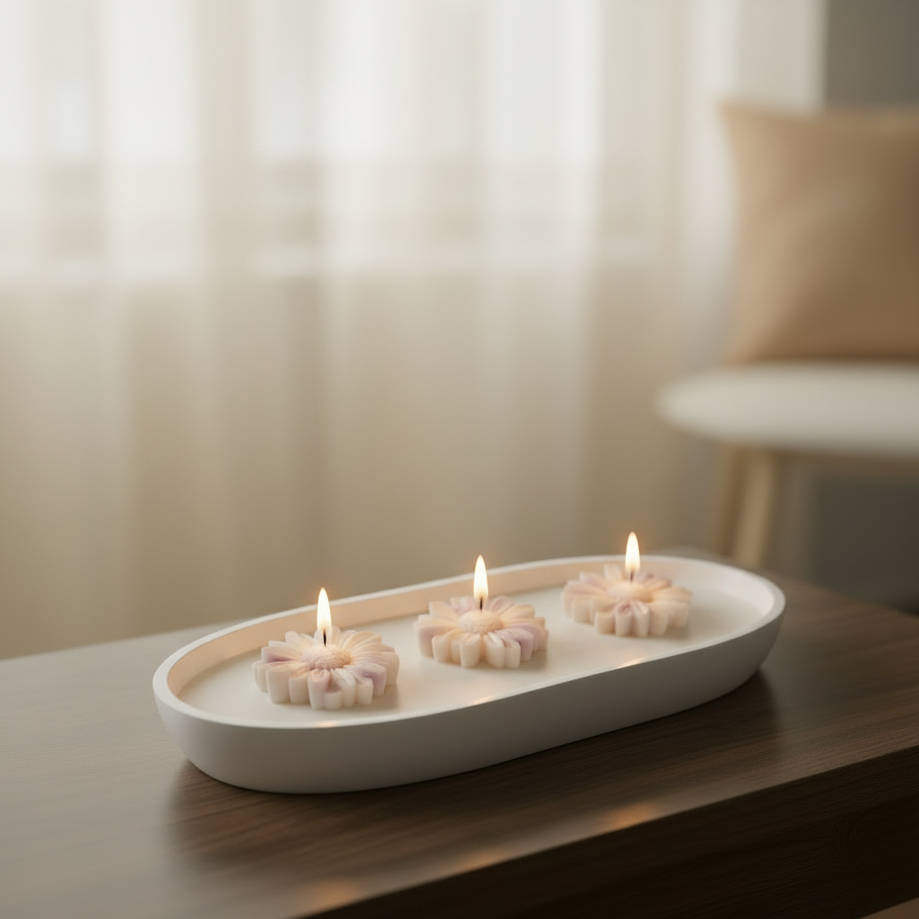 3 Daisy Eco Resin Candle