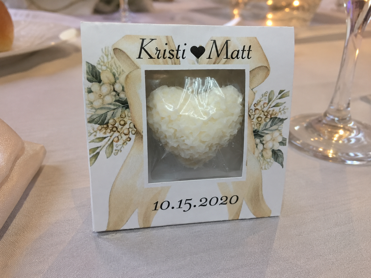 Personalized Wedding Favor - Heart wax Melt